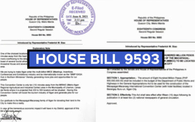 Siao files bill for building the Iligan International Convention Center